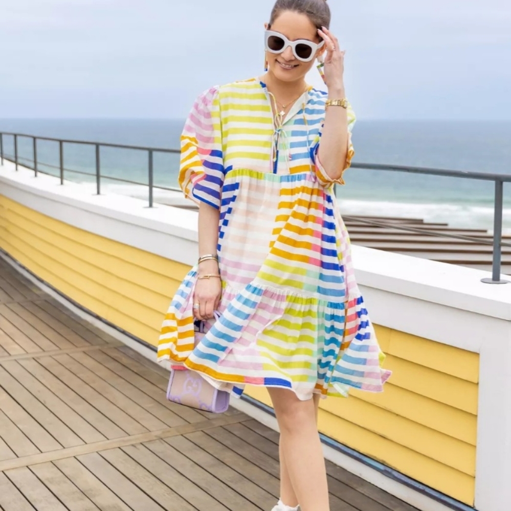 Sunshine Tienda Colorful Striped Bondi Dress